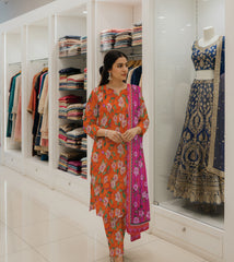 PRINTED KHADDAR WITH WOOL SHAWL 3 PCS SUIT IP-0015