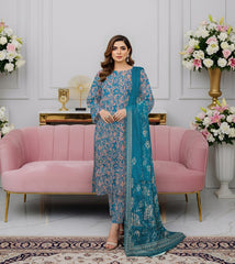 PRINTED KHADDAR WITH WOOL SHAWL 3 PCS SUIT IP-0024