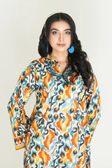 2PC Stitched Printed Lawn Shirt & Trouser | RTW-KST-3460 Printed KHAS STORES