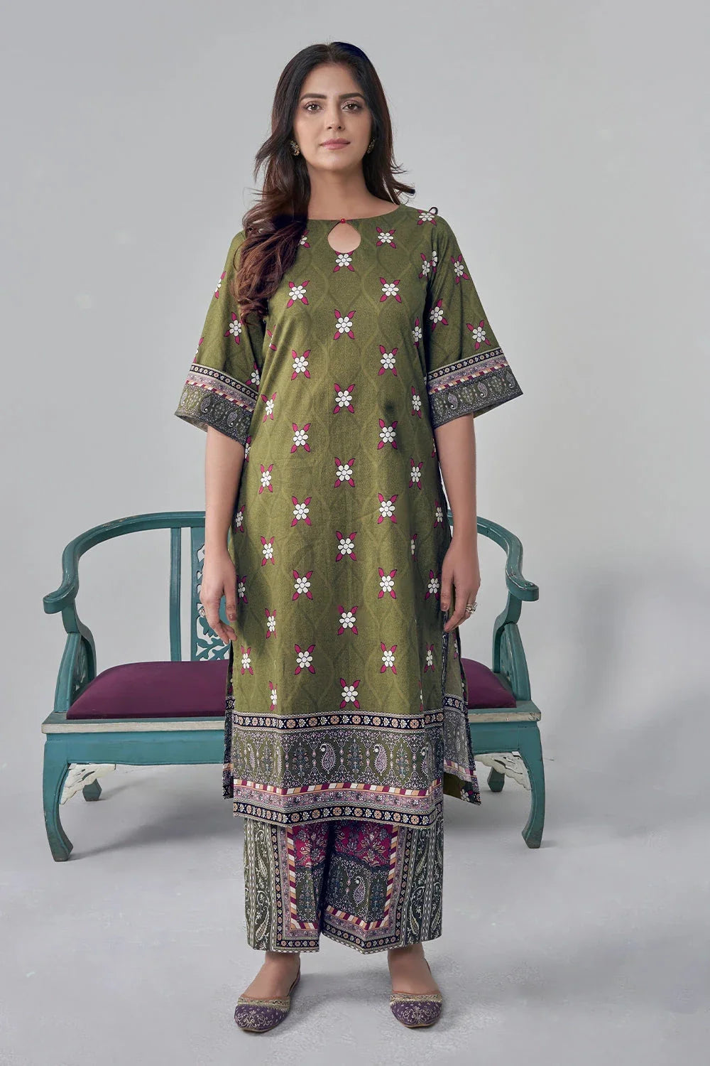 2PC Unstitched Printed Lawn Shirt and Trouser KST-3118 Printed KHAS STORES
