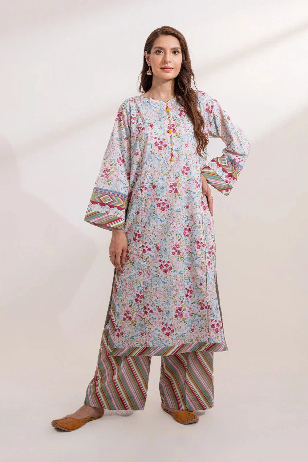 2PC Unstitched Printed Lawn Shirt and Trouser KST-3243 Printed KHAS STORES