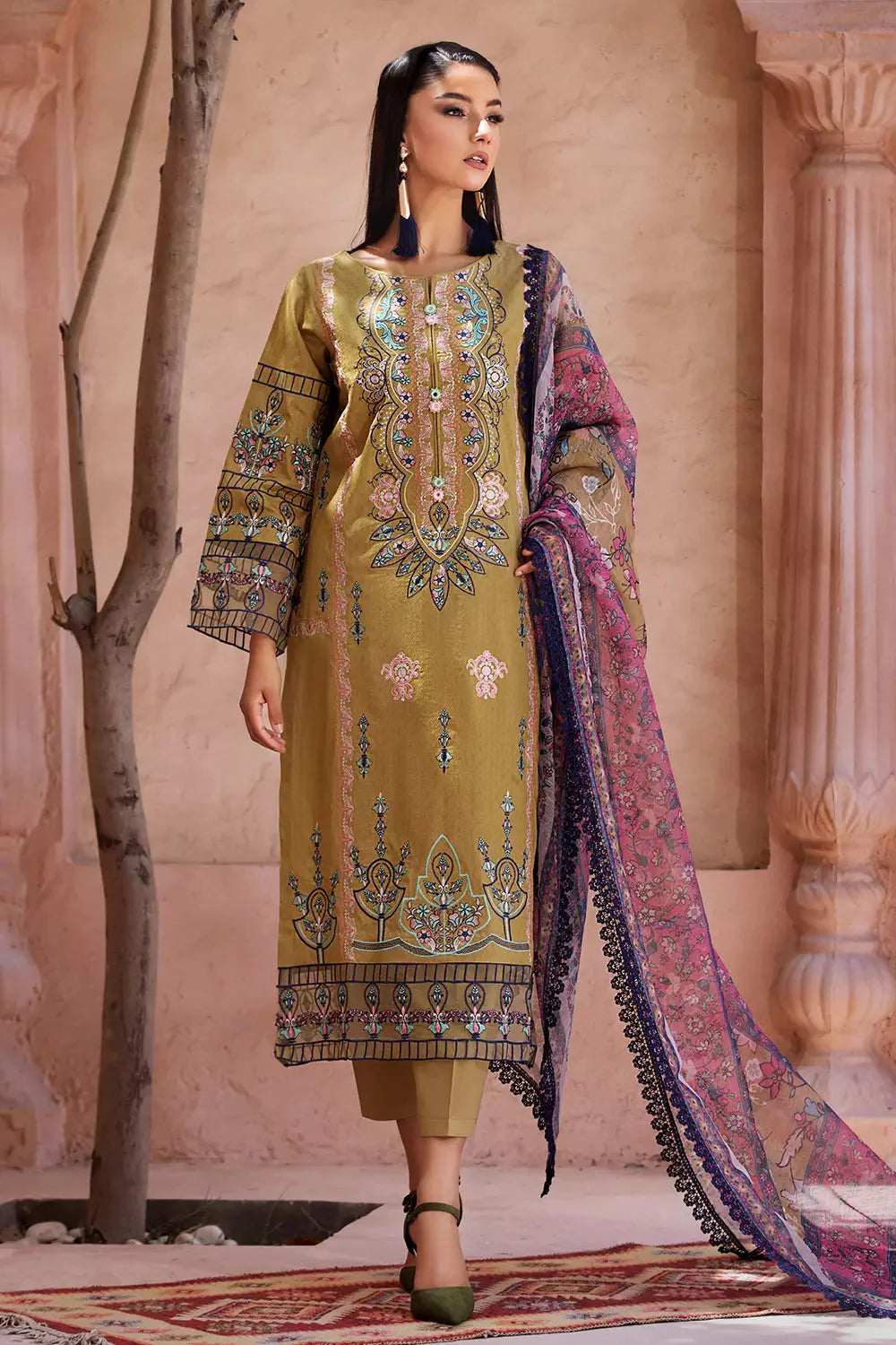3PC Embroidered Unstitched Jacquard Suit KCNE-2621 Embroidered KHAS STORES