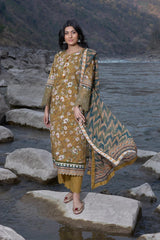 3PC Embroidered Unstitched Lawn Suit KC-3194 Embroidered KHAS STORES