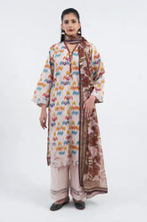 3PC Embroidered Unstitched Lawn Suit KC-3195 Embroidered KHAS STORES