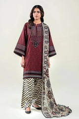 3PC Embroidered Unstitched Lawn Suit | KC-3776 Embroidered KHAS STORES