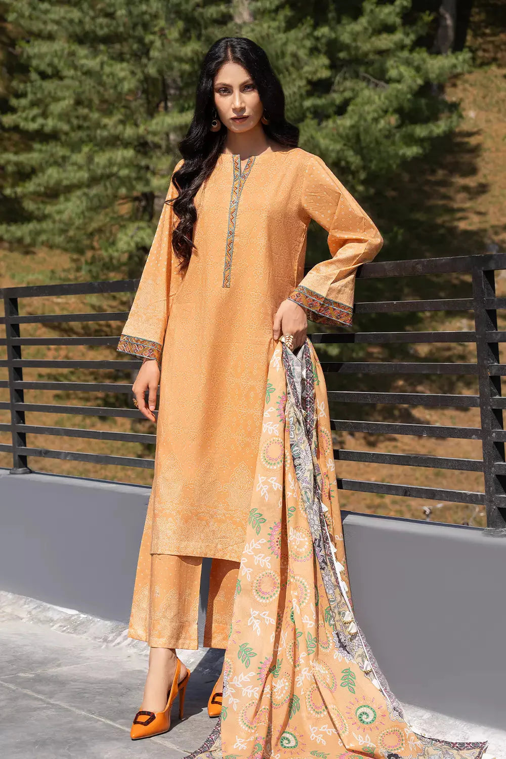 3PC Embroidered Unstitched Lawn Suit KL-2728 Embroidered KHAS STORES