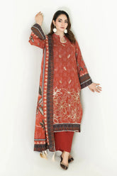 3PC Stitched Embroidered Lawn Suit | KL-RTW-3900 Embroidered KHAS STORES