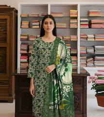 PRINTED KHADDAR WITH WOOL SHAWL 3 PCS SUIT IP-0009