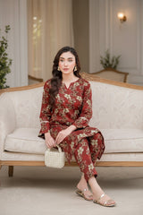 2 Pc Printed Linen Unstitched Suit IP-209