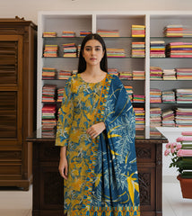 PRINTED KHADDAR WITH WOOL SHAWL 3 PCS SUIT IP-0010