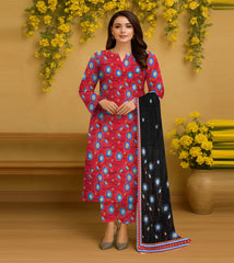 PRINTED KHADDAR WITH WOOL SHAWL 3 PCS SUIT IP-0011