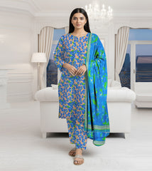 PRINTED KHADDAR WITH WOOL SHAWL 3 PCS SUIT IP-0018