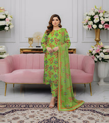 PRINTED KHADDAR WITH WOOL SHAWL 3 PCS SUIT IP-0022