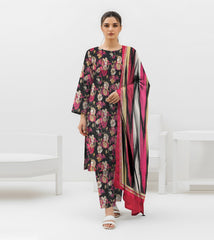 PRINTED KHADDAR WITH WOOL SHAWL 3 PCS SUIT IP-0023