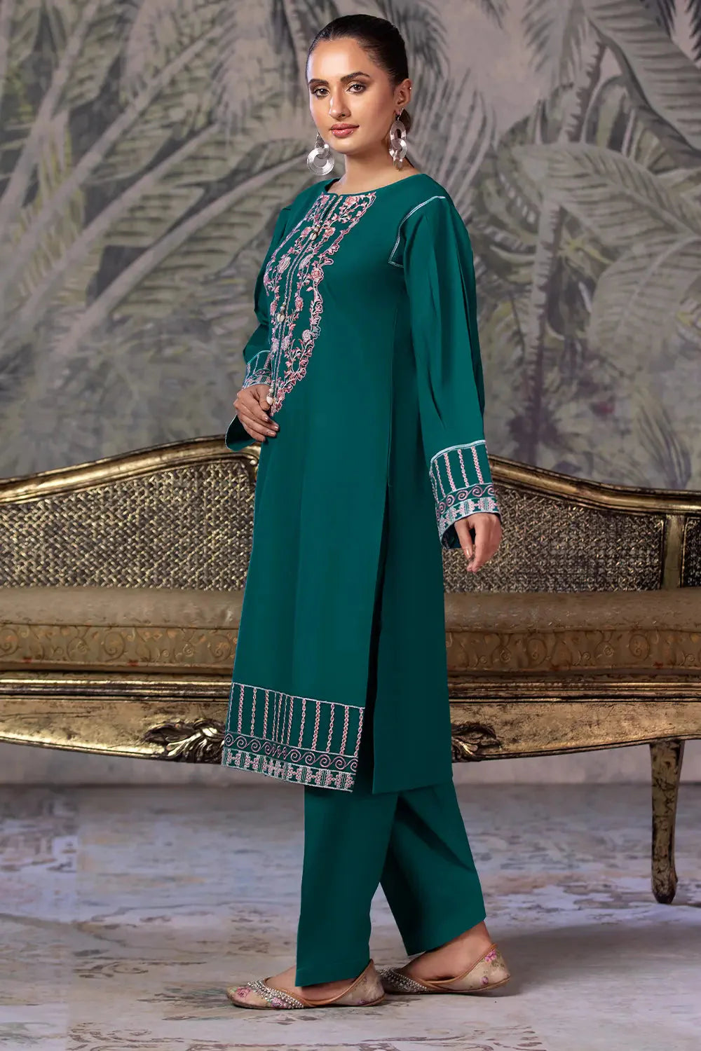 2PC Embroidered Unstitched Cambric Suit KSTE-2861 Embroidered KHAS STORES 
