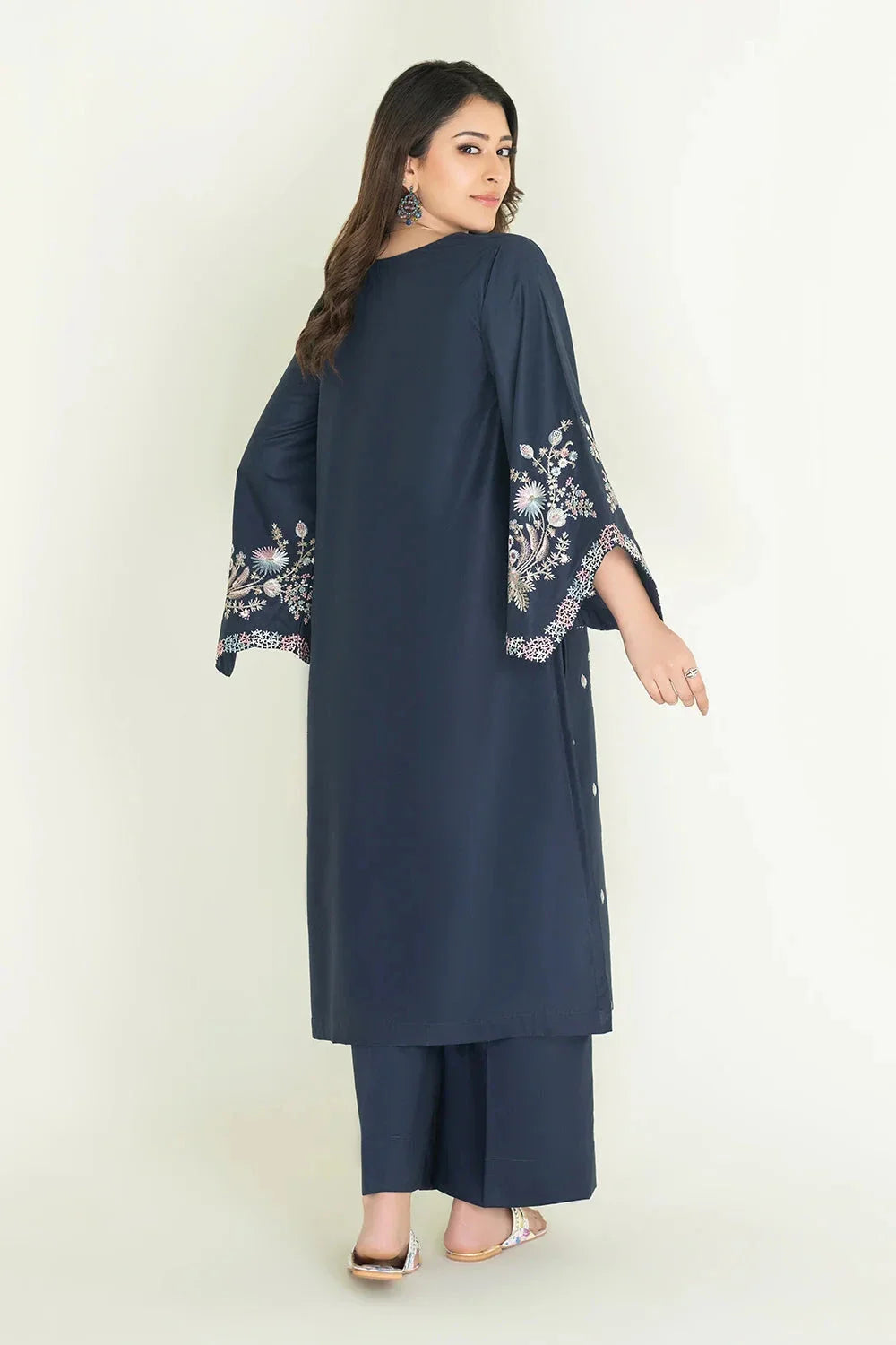 2PC Stitched Embroidered Lawn Shirt & Trouser | RKTE-3856 Embroidered KHAS STORES 
