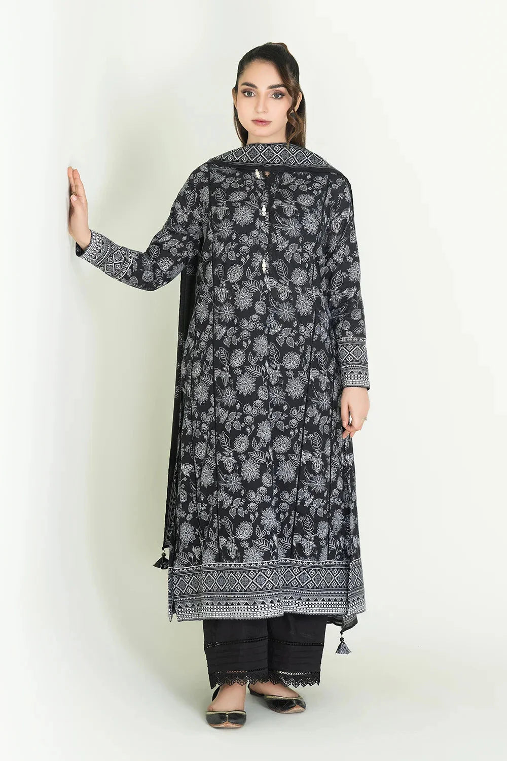 2PC Stitched Printed Lawn Shirt & Dupatta | RTW-KSD-3869 Printed KHAS STORES 