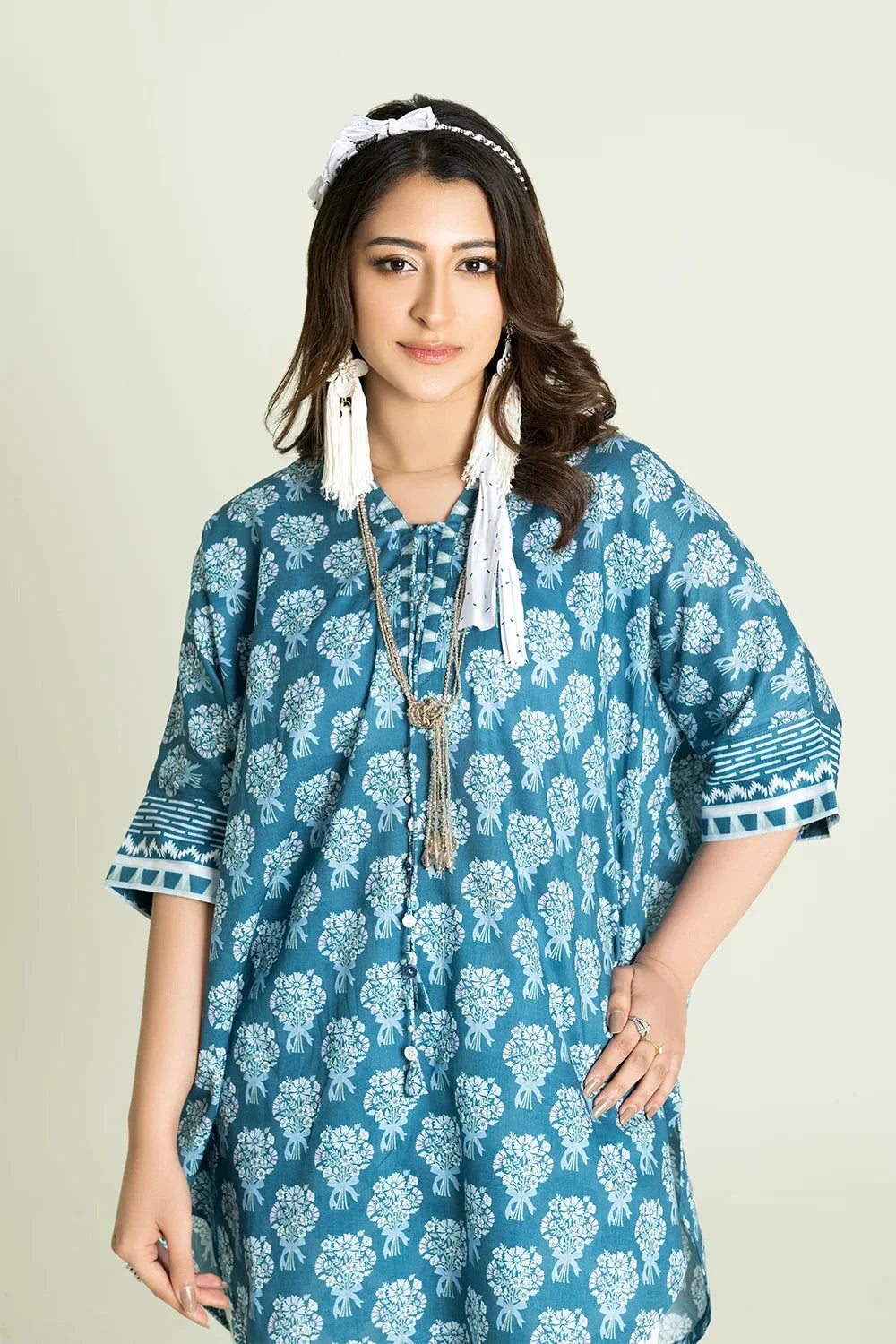 2PC Stitched Printed Lawn Shirt & Trouser | RTW-KST-3463 Printed KHAS STORES 
