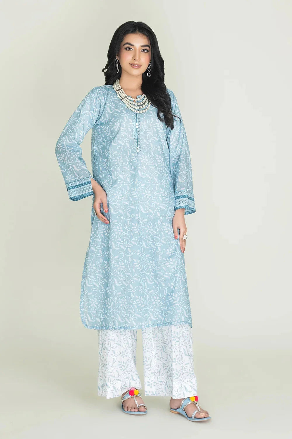 2PC Stitched Printed Lawn Shirt & Trouser | RTW-KST-3845 Printed KHAS STORES 