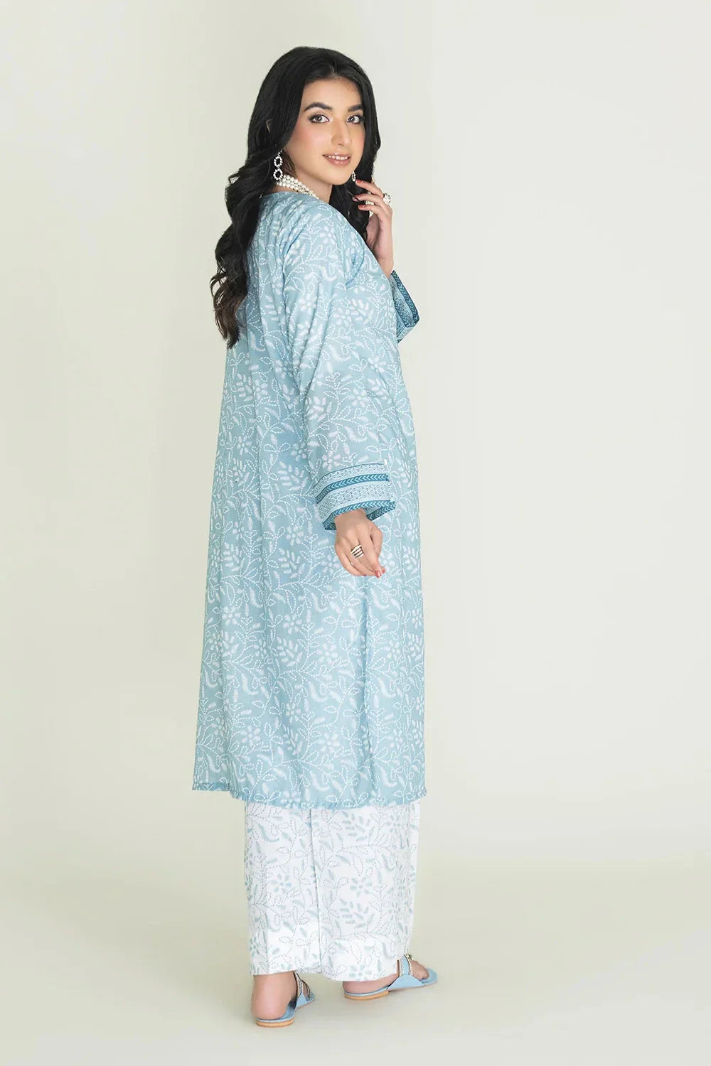 2PC Stitched Printed Lawn Shirt & Trouser | RTW-KST-3845 Printed KHAS STORES 