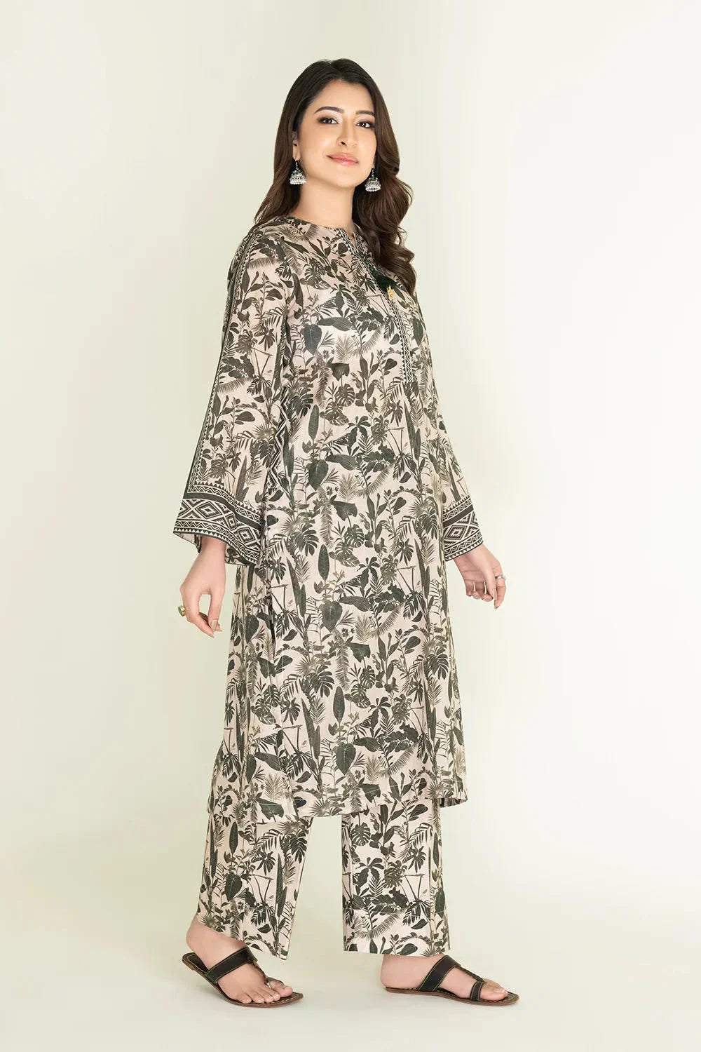 2PC Stitched Printed Lawn Shirt & Trouser | RTW-KST-3848 Printed KHAS STORES 