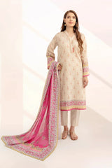 2PC Unstitched Printed Lawn Shirt and Dupatta KSD-3226 Printed KHAS STORES 