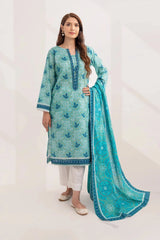 2PC Unstitched Printed Lawn Shirt and Dupatta KSD-3230 Printed KHAS STORES 