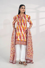 2PC Unstitched Printed Lawn Shirt and Dupatta KSD-3385 Printed KHAS STORES 