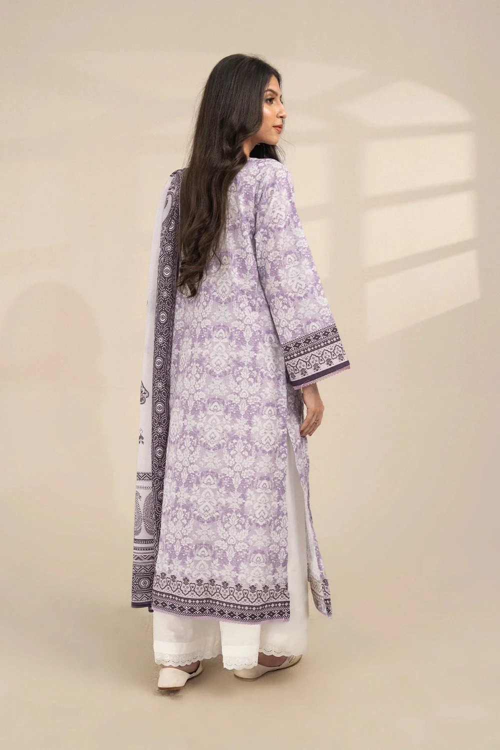 2PC Unstitched Printed Lawn Shirt and Dupatta KSD-3387 Printed KHAS STORES 