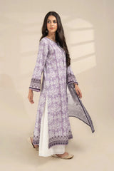 2PC Unstitched Printed Lawn Shirt and Dupatta KSD-3387 Printed KHAS STORES 