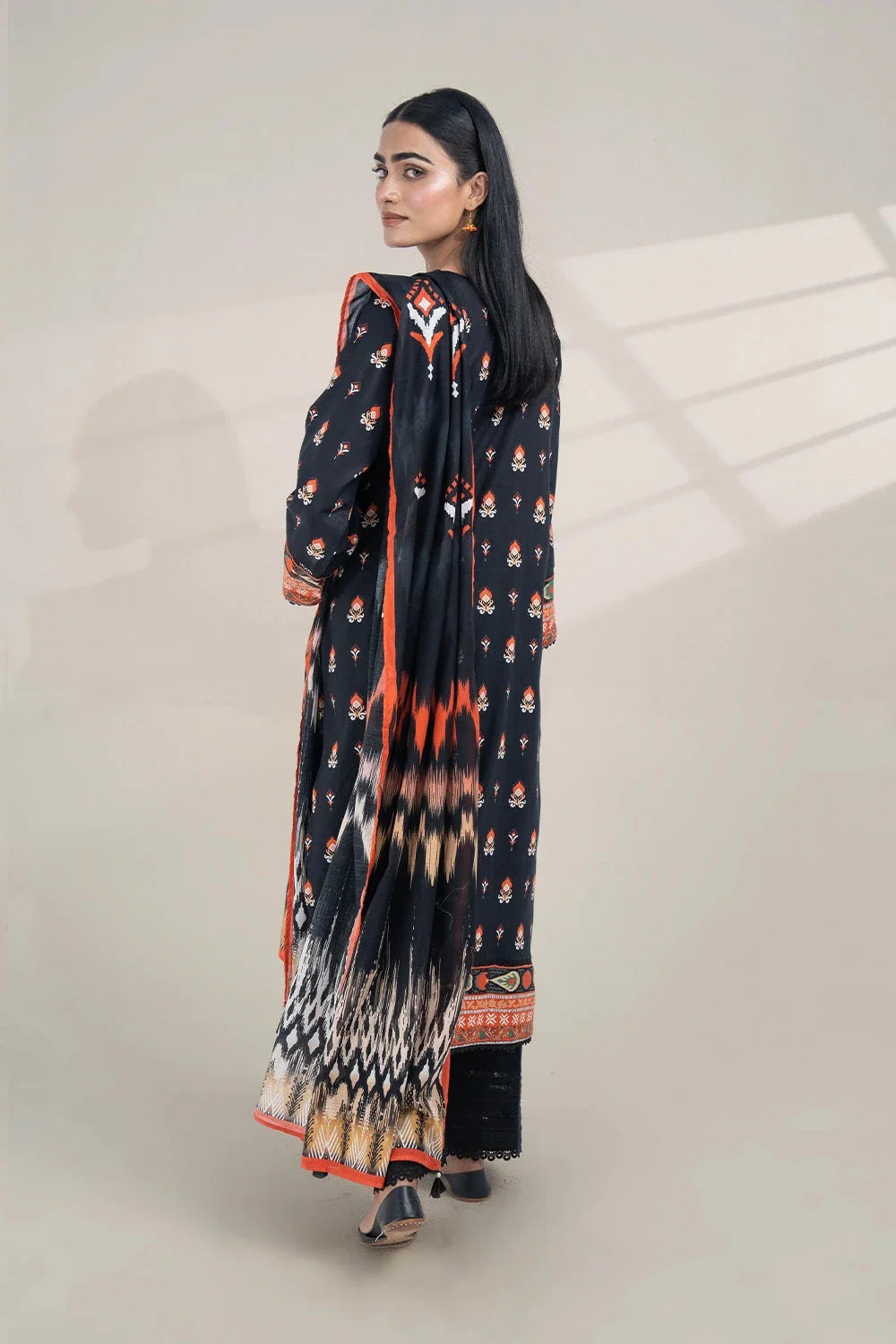 2PC Unstitched Printed Lawn Shirt and Dupatta KSD-3388 Printed KHAS STORES 