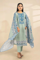 2PC Unstitched Printed Lawn Shirt and Dupatta KSD-3390 Printed KHAS STORES 