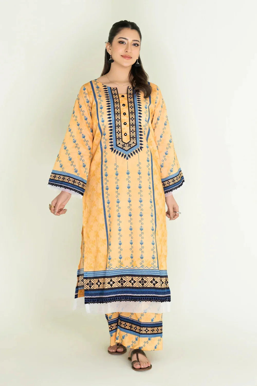 2PC Unstitched Printed Lawn Shirt and Trouser I KST-3829 Printed KHAS STORES 