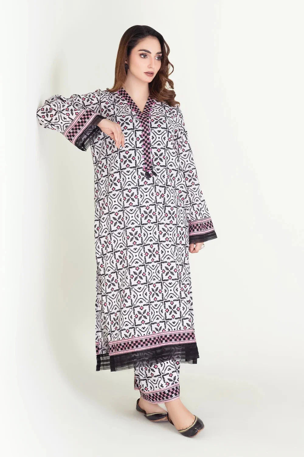 2PC Unstitched Printed Lawn Shirt and Trouser I KST-3832 B Printed KHAS STORES 