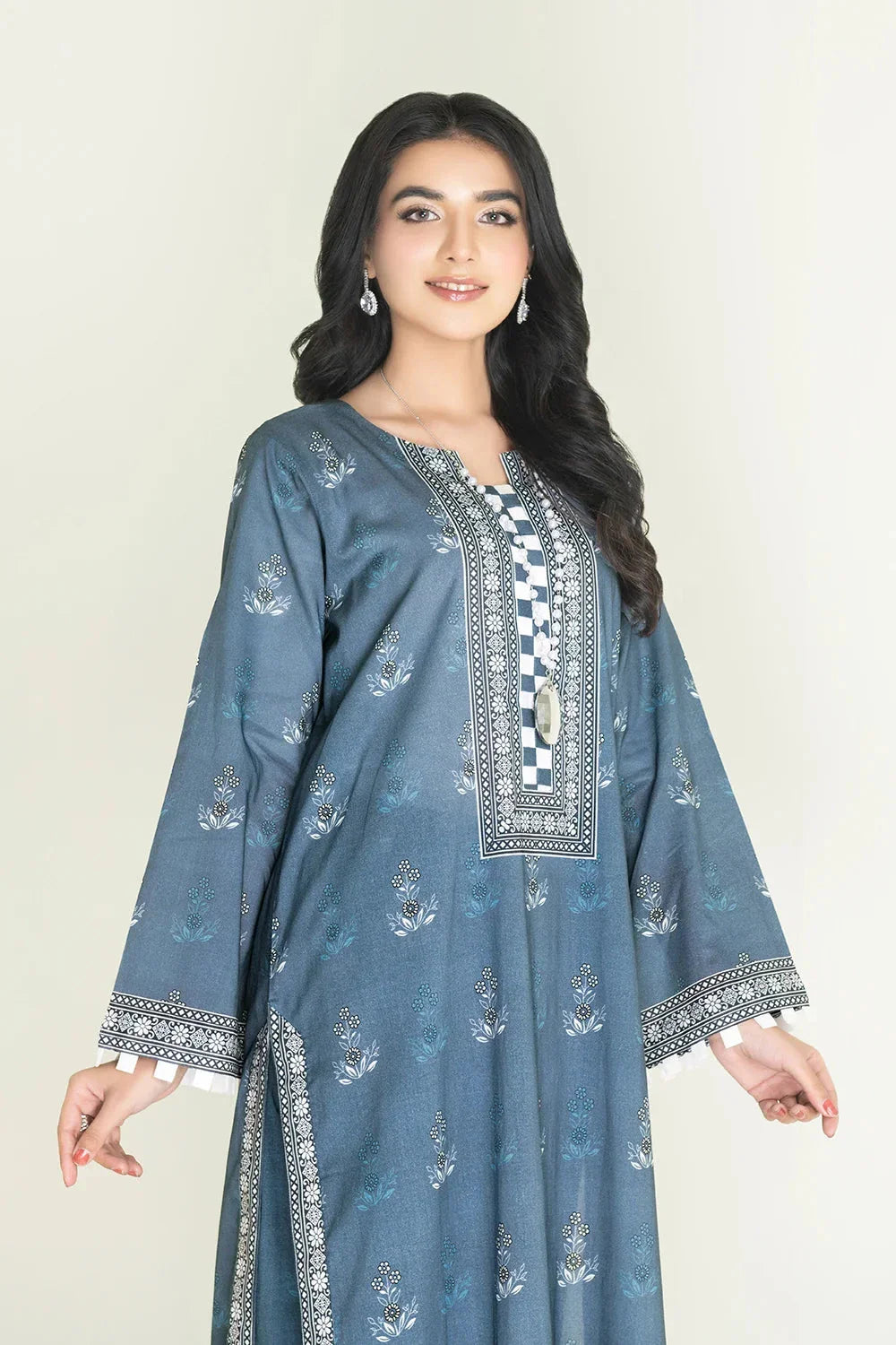 2PC Unstitched Printed Lawn Shirt and Trouser I KST-3833 Printed KHAS STORES 