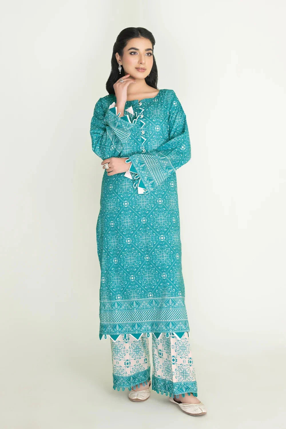 2PC Unstitched Printed Lawn Shirt and Trouser I KST-3835 Printed KHAS STORES 
