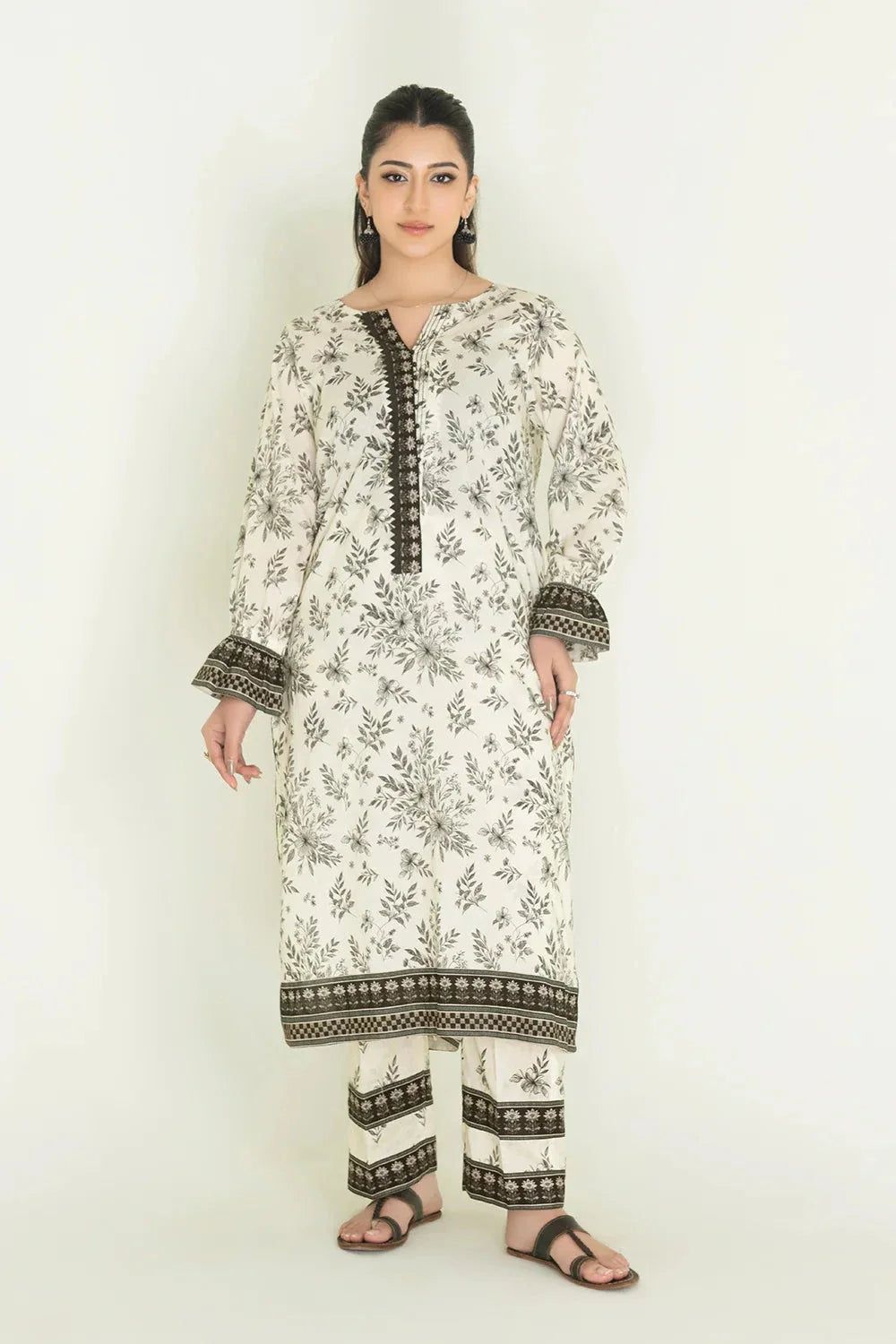 2PC Unstitched Printed Lawn Shirt and Trouser I KST-3836 Printed KHAS STORES 