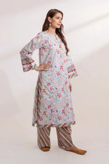 2PC Unstitched Printed Lawn Shirt and Trouser KST-3243 Printed KHAS STORES 