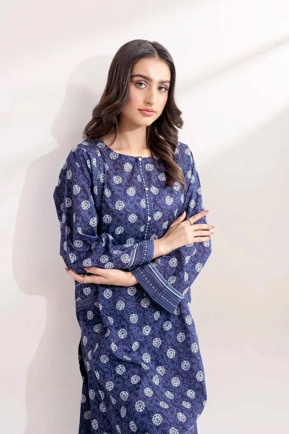 2PC Unstitched Printed Lawn Shirt and Trouser KST-3247 Printed KHAS STORES 