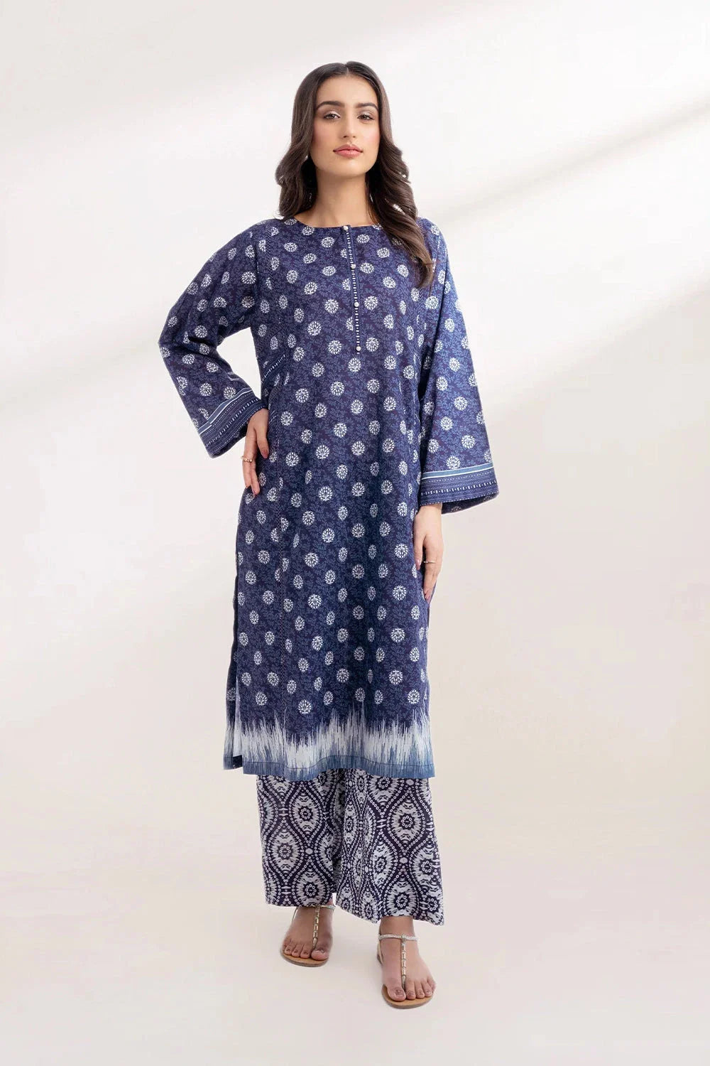 2PC Unstitched Printed Lawn Shirt and Trouser KST-3247 Printed KHAS STORES 