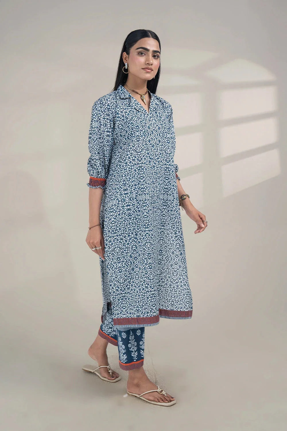 2PC Unstitched Printed Lawn Shirt and Trouser KST-3253 Printed KHAS STORES 