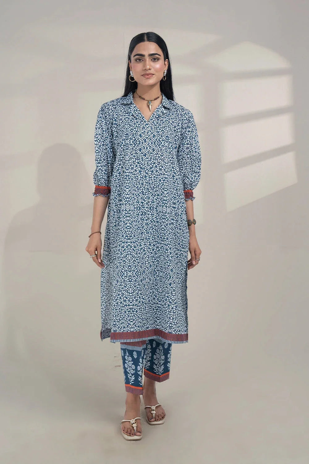 2PC Unstitched Printed Lawn Shirt and Trouser KST-3253 Printed KHAS STORES 