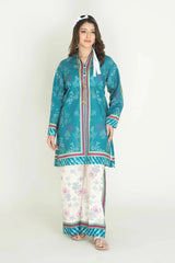 2PC Unstitched Printed Lawn Shirt and Trouser KST-3465 Printed KHAS STORES 