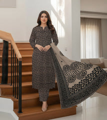 PRINTED KHADDAR WITH WOOL SHAWL 3 PCS SUIT IP-0030