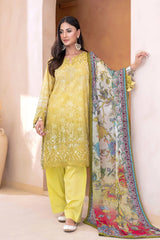 3PC Embroidered Unstitched Lawn Suit KC-3323 Embroidered KHAS STORES 