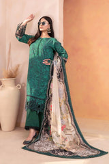 3PC Embroidered Unstitched Lawn Suit KC-3327 Embroidered KHAS STORES 