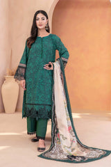 3PC Embroidered Unstitched Lawn Suit KC-3327 Embroidered KHAS STORES 