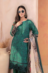 3PC Embroidered Unstitched Lawn Suit KC-3327 Embroidered KHAS STORES 