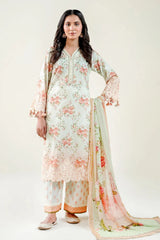 3PC Embroidered Unstitched Lawn Suit | KC-3775 Embroidered KHAS STORES 