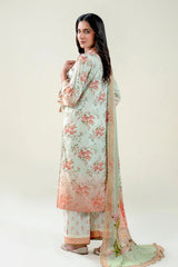 3PC Embroidered Unstitched Lawn Suit | KC-3775 Embroidered KHAS STORES 